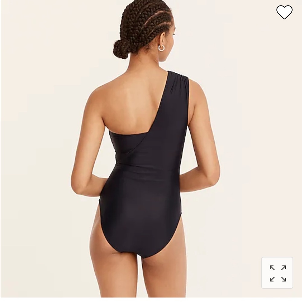 J. Crew black ruched one shoulder one piece sz 6